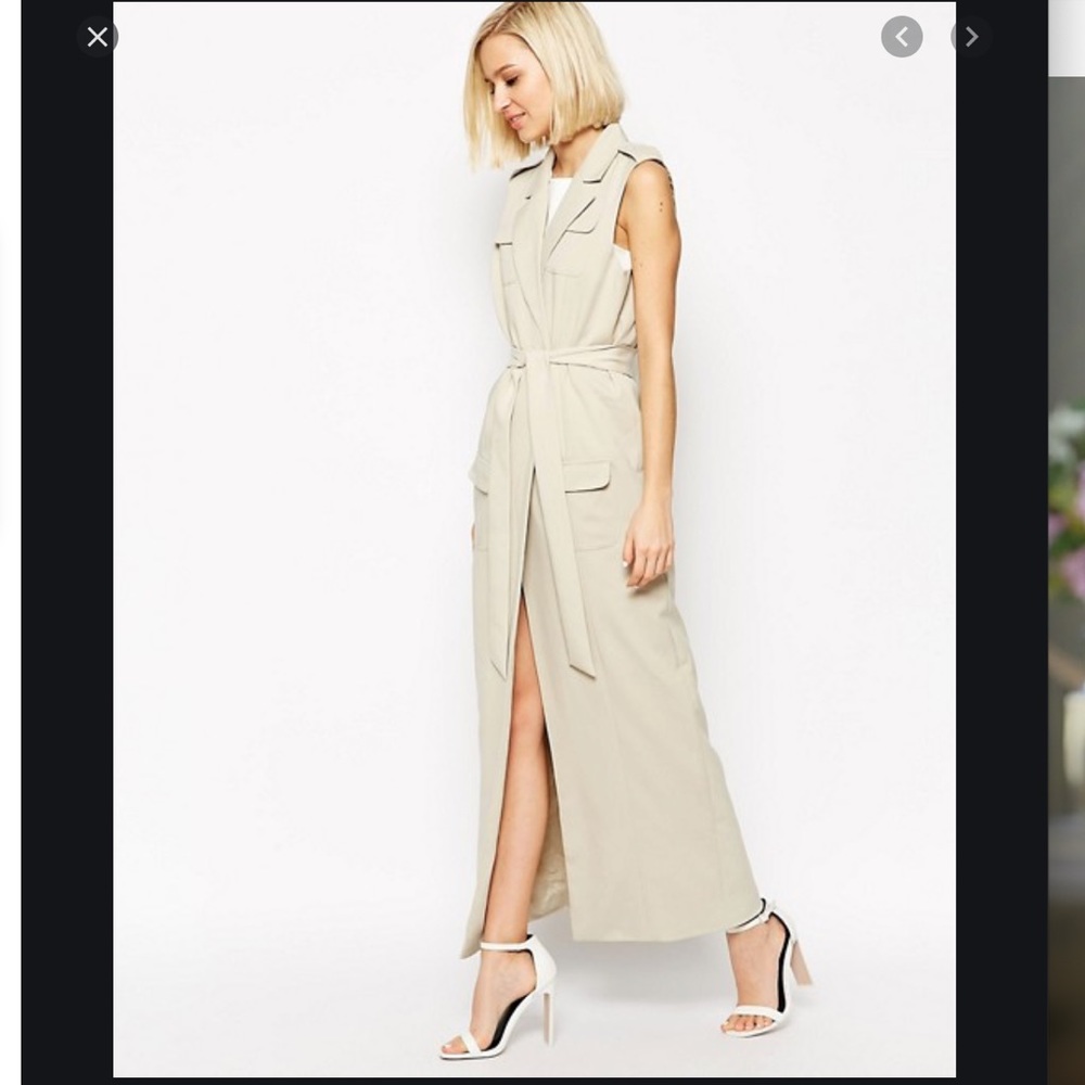 Lavish Alice Asos Maxi Trench Dress Vest